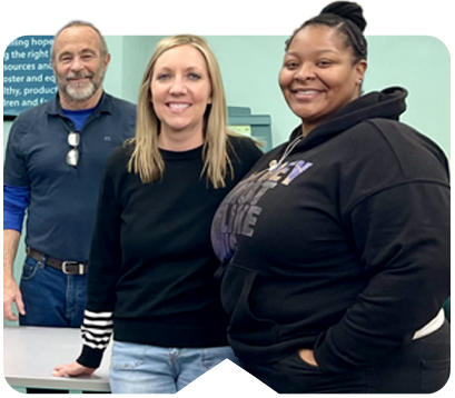 Employees volunteering at FamilyCore in Peoria, Illinois.