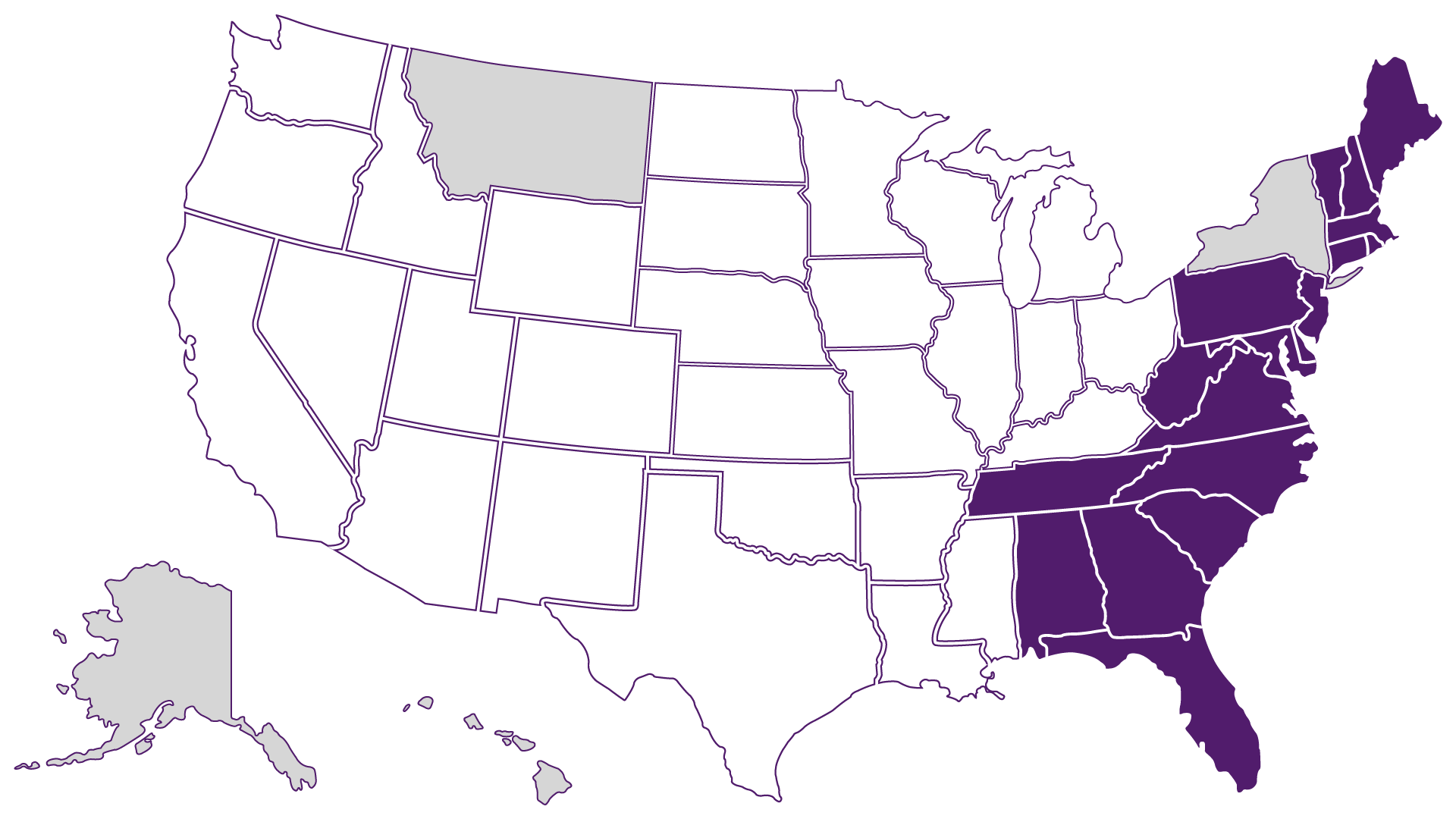 purple graphic of United States Eastern region