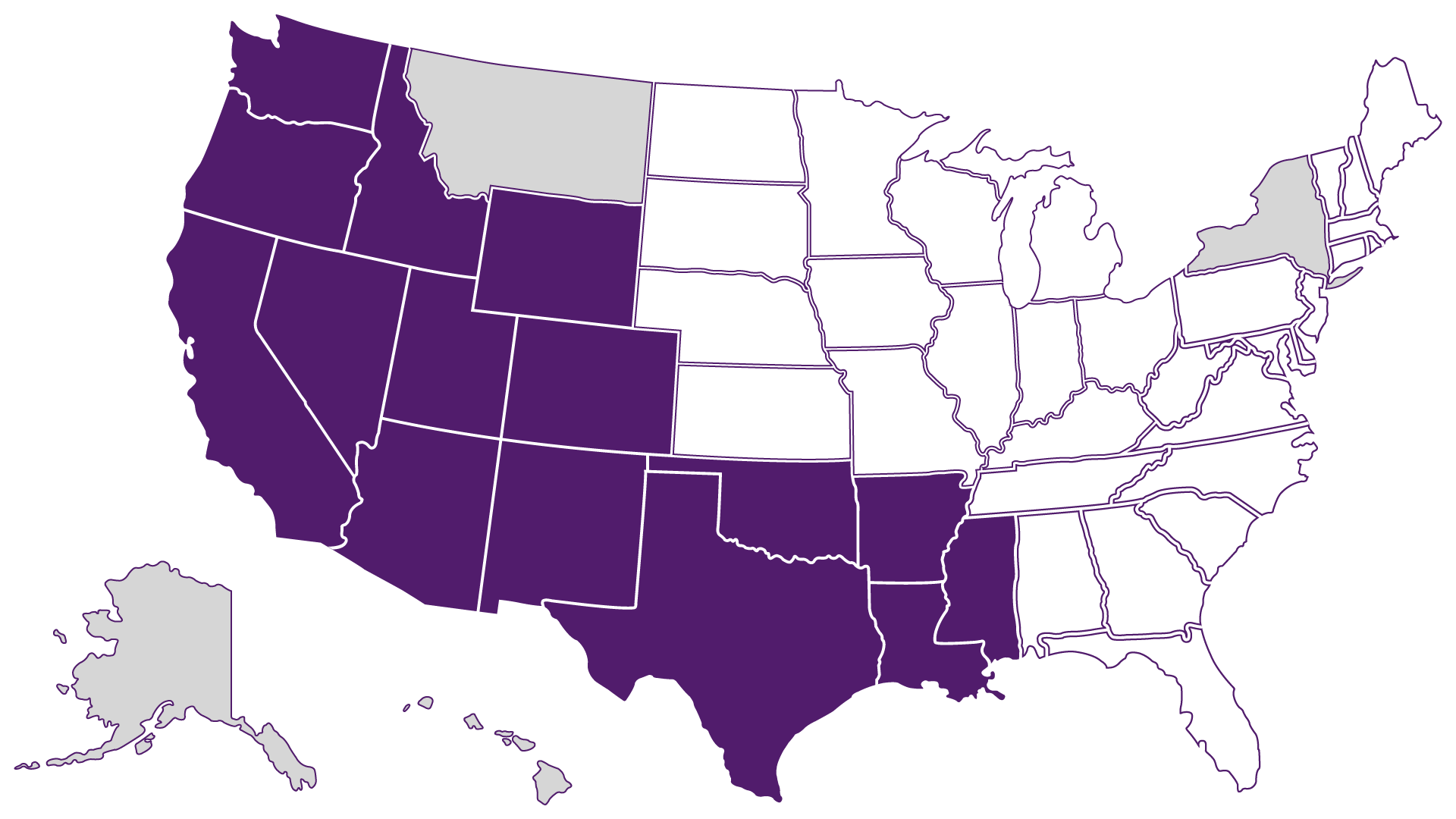 purple graphic of United States Western region