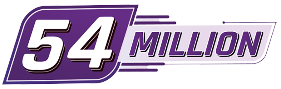 vector graphic that says 54 million