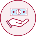 image icon of hand and money