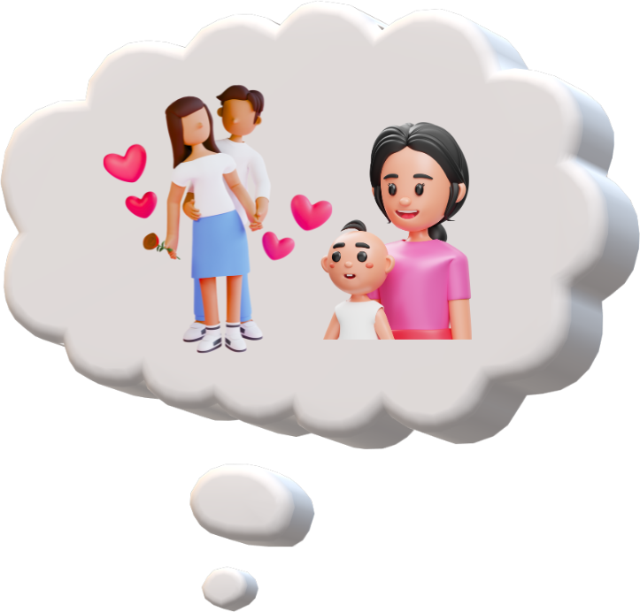 rop-bubble image of a chat bubble with a family