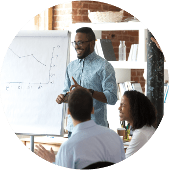 image of coworkers talking